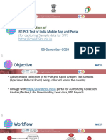 Demonstration Of: RT-PCR Test of India Mobile App and Portal (For Capturing Sample Data For SRF)