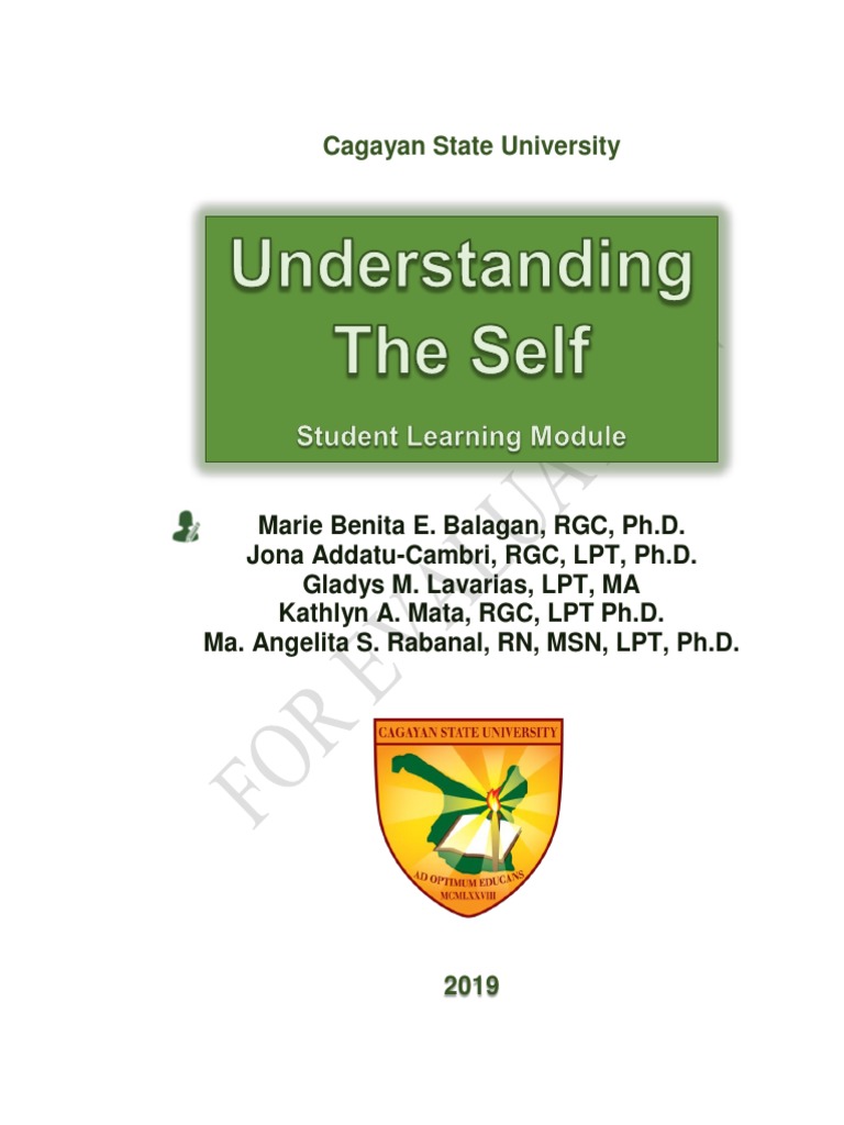 Module in Understanding The Self - Full Copy - Submitted For Copyright | PDF  | Socialization | Self