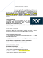 Contrato de Locación de Servicios - Prescripcion Adquisitiva