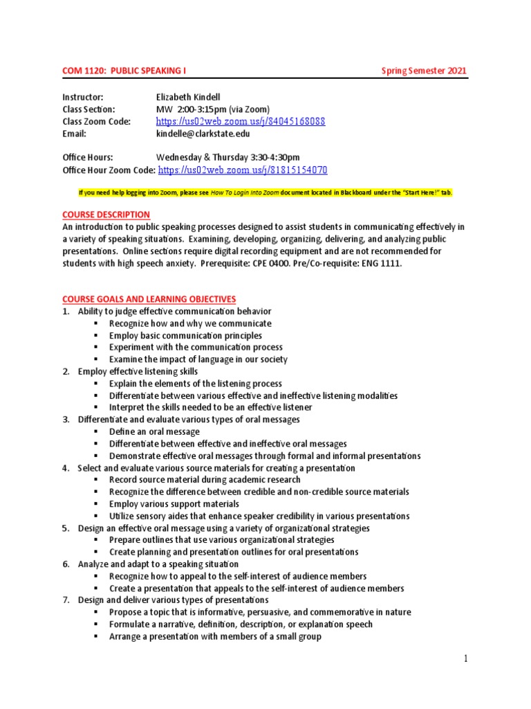CSCCSpring 2021 Com1120 Public Speaking MW 2315pm PDF