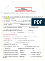 Paula Muñoz Renza ID:669310: Conjugation and Use of The Modal Verb "Would" in Positive Statements