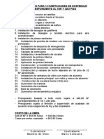 Construccion para 16 Habitaciones de Hospedaje Correspondiente Al 1er y 2do Piso