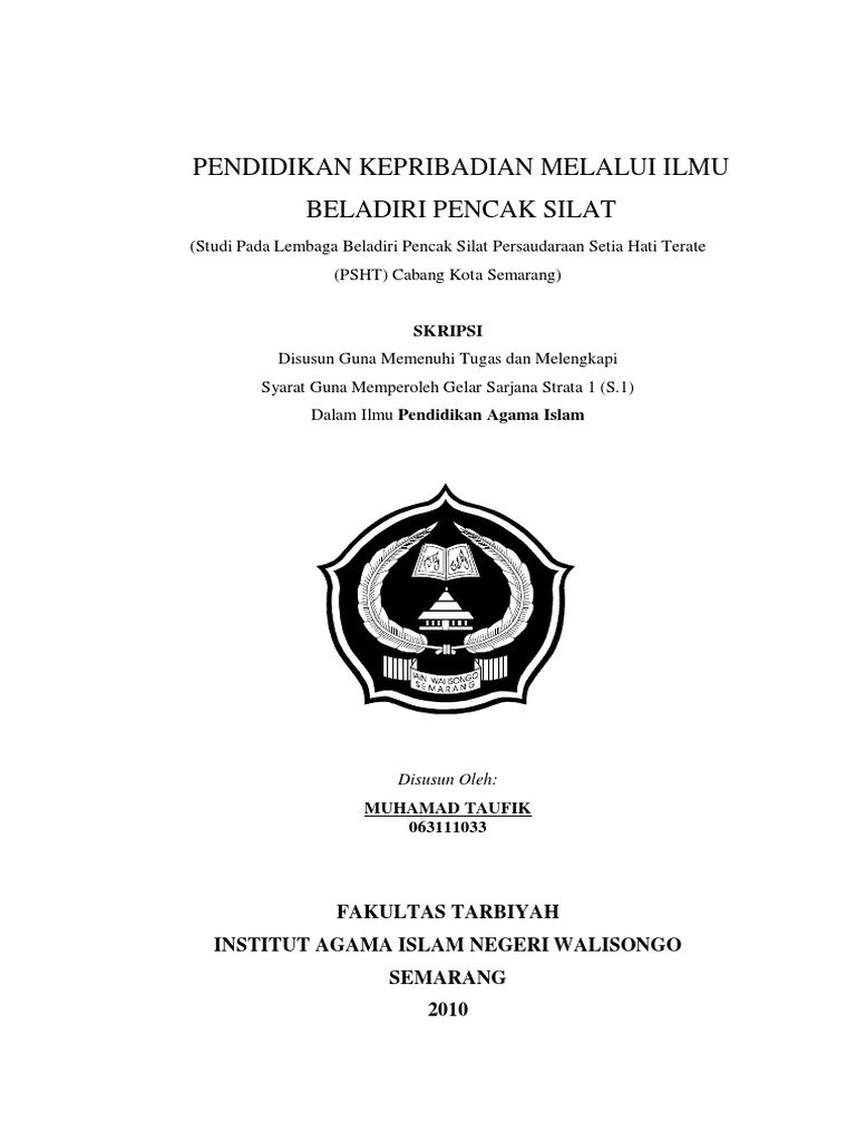 Taufik Pendidikan Kepribadian Melalui Beladiri Pencak Silat Pdf