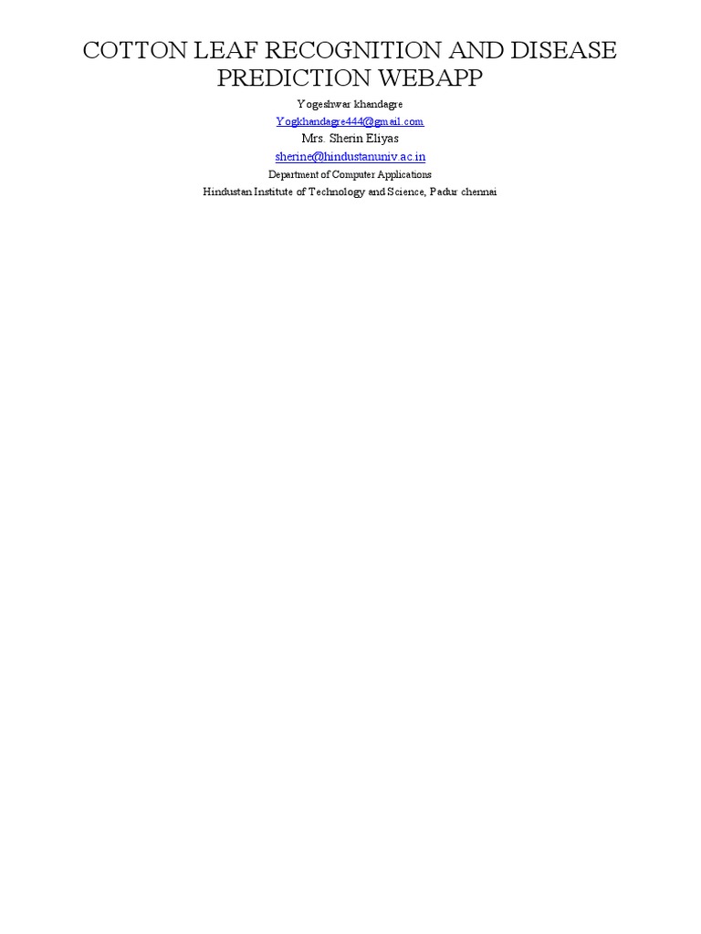 Cotton Plant Disease Prediction Webapp | PDF | Artificial Neural ...