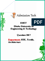 Admission: Duet Dhaka University of Engineering & Technology EEE, Textile, Architecture