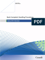 Bank Complaint Handling Procedures: Industry Review