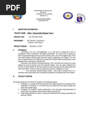 SSG Project Proposal Gift Giving