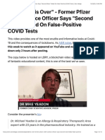 "Pandemic is Over" - Former Pfizer Chief Science Officer Says "Second Wave" Faked On False-Positive COVID Tests | Zero Hedge