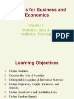 Statistics For Business and Economics: Statistics, Data, & Statistical Thinking