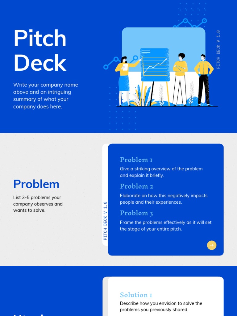 Blue and White Illustrative Technology Startup Pitch Deck Responsive ...