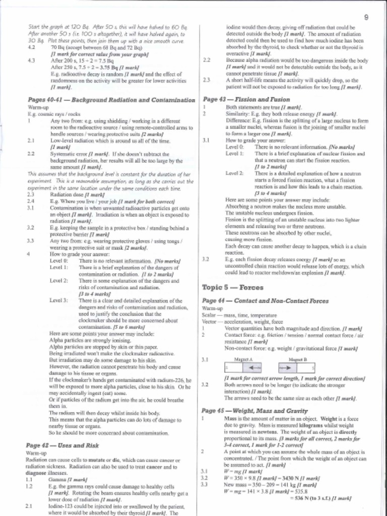 CGP - Paper 2 Physics Markscheme | PDF
