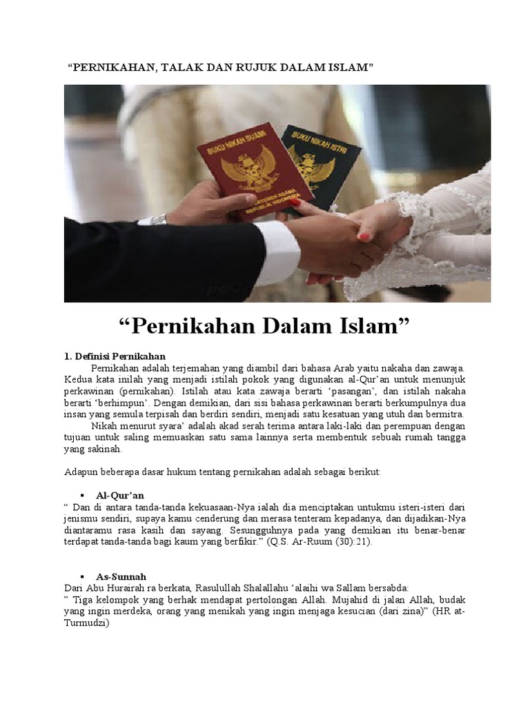 Talak dan Rujuk dalam Pernikahan Islam | PDF