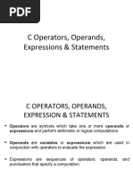 C Operators, Operands, Expressions & Statements