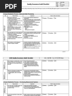 Quality Assurance Audit Checklist