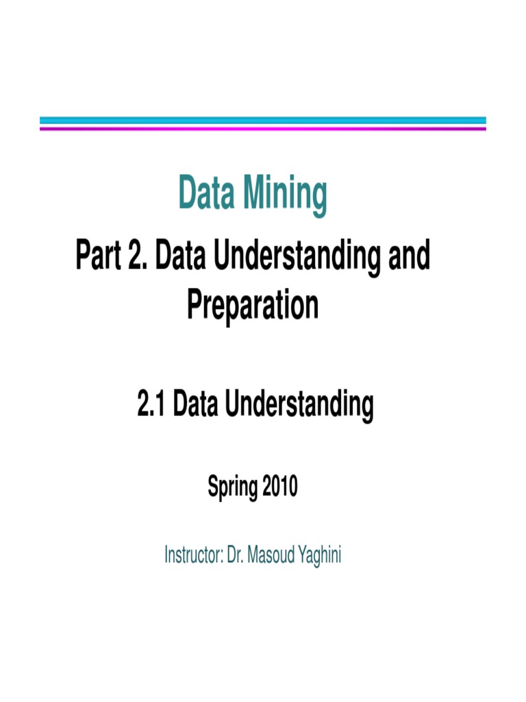 Data Understanding in Data Mining | PDF | Quartile | Mean