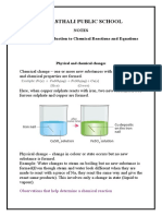 Vanasthali Public School: Notes Chapter-1 Introduction To Chemical Reactions and Equations