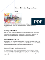 MOS transistor non-ideal effects - velocity saturation, mobility, body effect & CLM