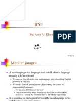 BNF: A Metalanguage for Describing Programming Language Syntax