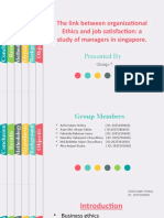 The Link Between Organizational Ethics and Job Satisfaction: A Study of Managers in Singapore