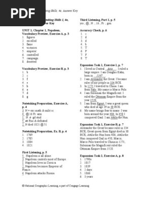 Listening & Notetaking Skills, 4e, Answer Key | PDF | Tsunami