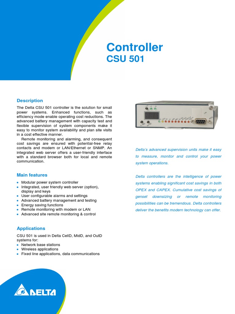 Delta CSU 501 Controller Overview | PDF | World Wide Web | Internet & Web