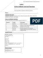 ITC LAB 9 - Arithmetic & Logic Operators