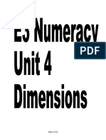 E3 Numeracy Unit 4 Dimensions