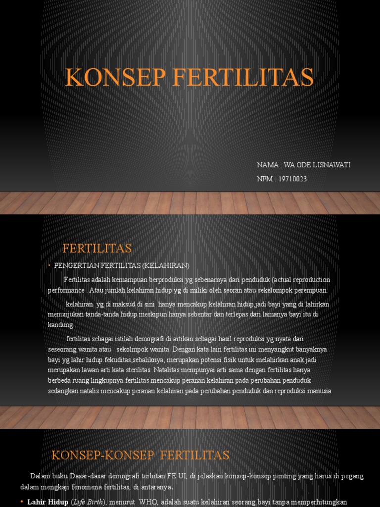 Konsep Fertilitas dan Pengukuran | PDF | Ilmu Sosial | Kesehatan Holistik