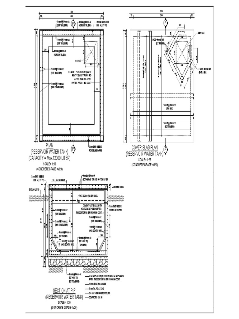 Under Ground Water Tank-03. Water Tank Details | PDF | Horticulture And ...