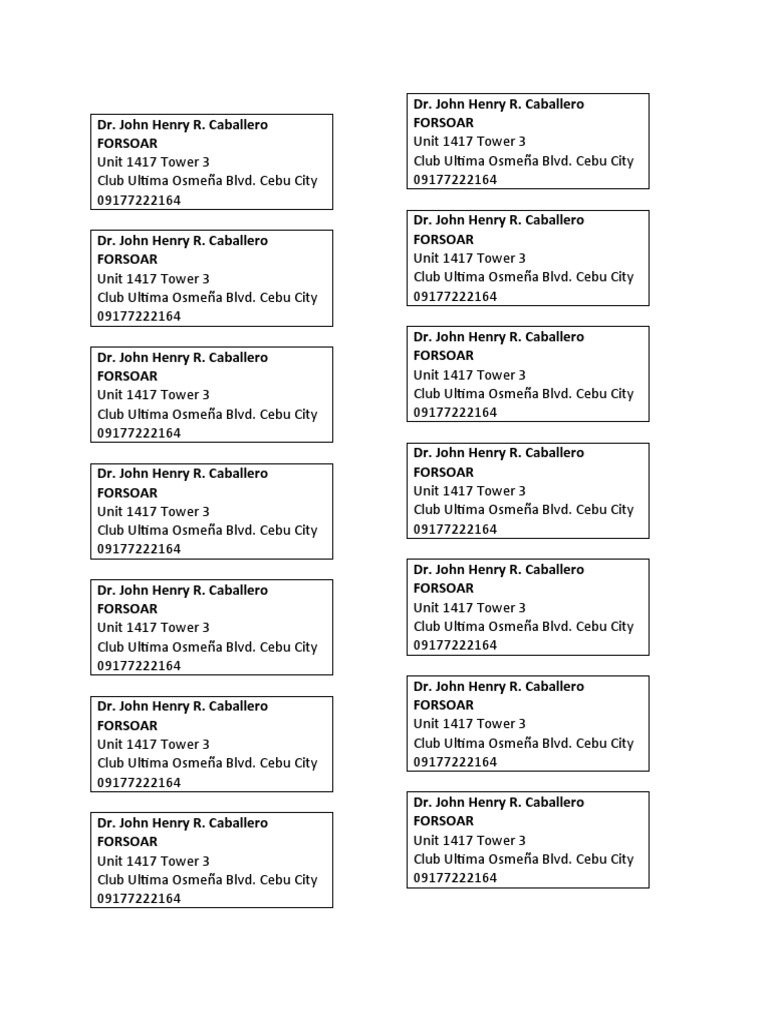 Return Address | PDF