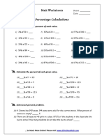 Percentage Calculations: Calculate The Given Percent of Each Value