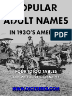 In 1930's America: Popular Adult Names