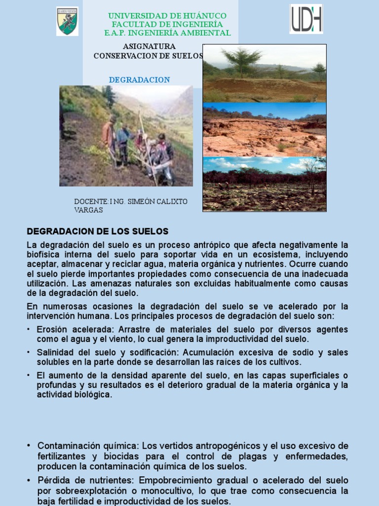 Causas y Consecuencias de la Degradación del Suelo | PDF | Erosión | Suelo