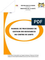 Manuel de Procedures de Gestion Des Ressources Du Centre de Sante