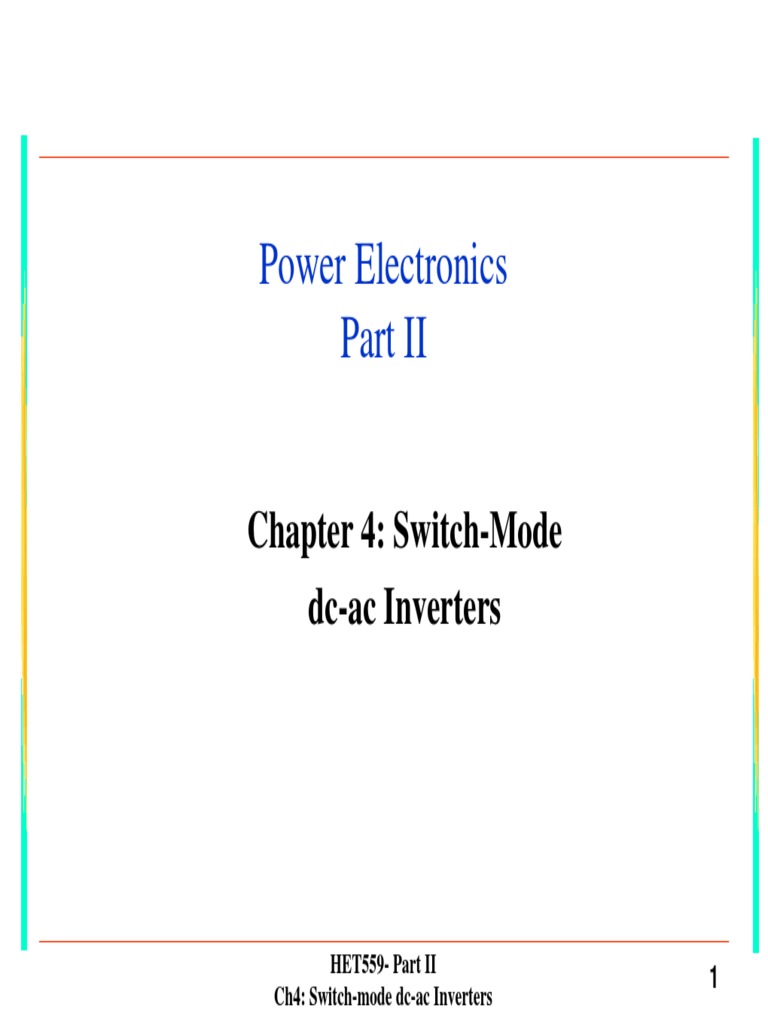 Power Electronics: Chapter 4: Switch-Mode Dc-Ac Inverters | PDF | Power ...