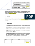 PRC-SST-011 Procedimiento de Gestión Del Cambio