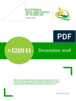 December 2018: Russian Journal of Agricultural and Socio-Economic Sciences
