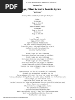 21 Savage, Offset & Metro Boomin - Rap Saved Me Lyrics | PDF