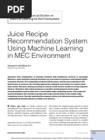 Juice Recipe Recommendation System Using Machine Learning in MEC Environment