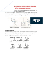 Influencia Del Valor de La Corriente Eléctrica Sobre El Cuerpo Humano.