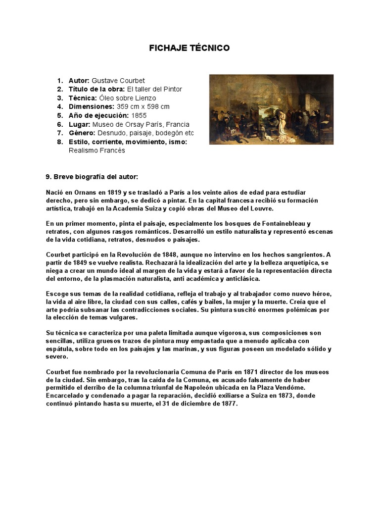 El Taller Del Pintor Pdf Pintura De Paisaje Pinturas