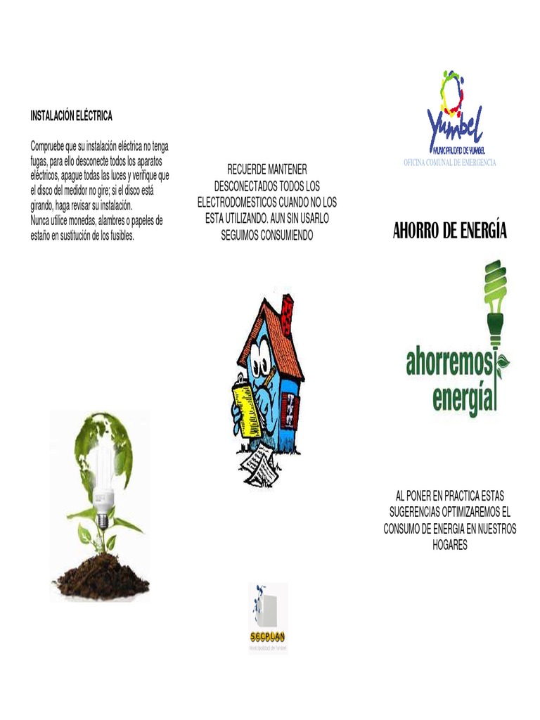 Tríptico Ahorro Energía | PDF | Aire acondicionado | Uso eficiente de ...