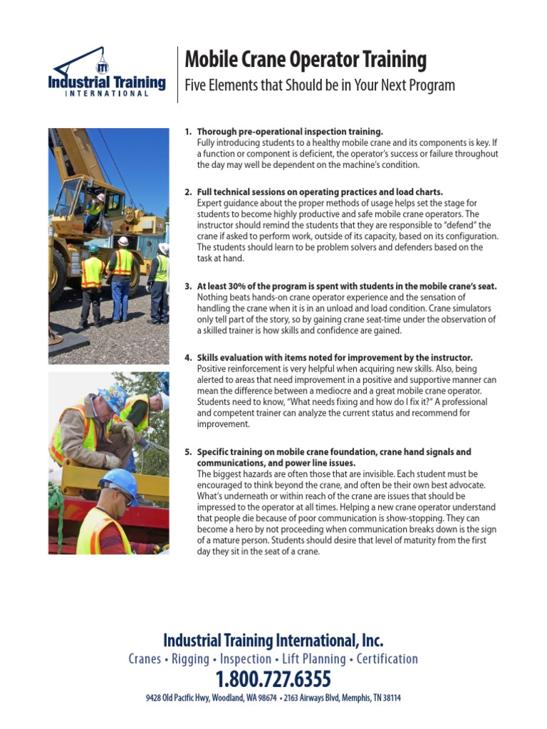 Essential Mobile Crane Operator Training | PDF | Crane (Machine ...