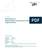 Deliverable D5.1 Subject Matter Committee and Training Programme Plan