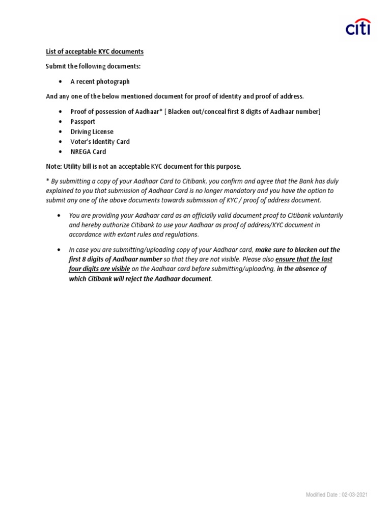 KYC Document Submission Guidelines | PDF | Finance & Money Management