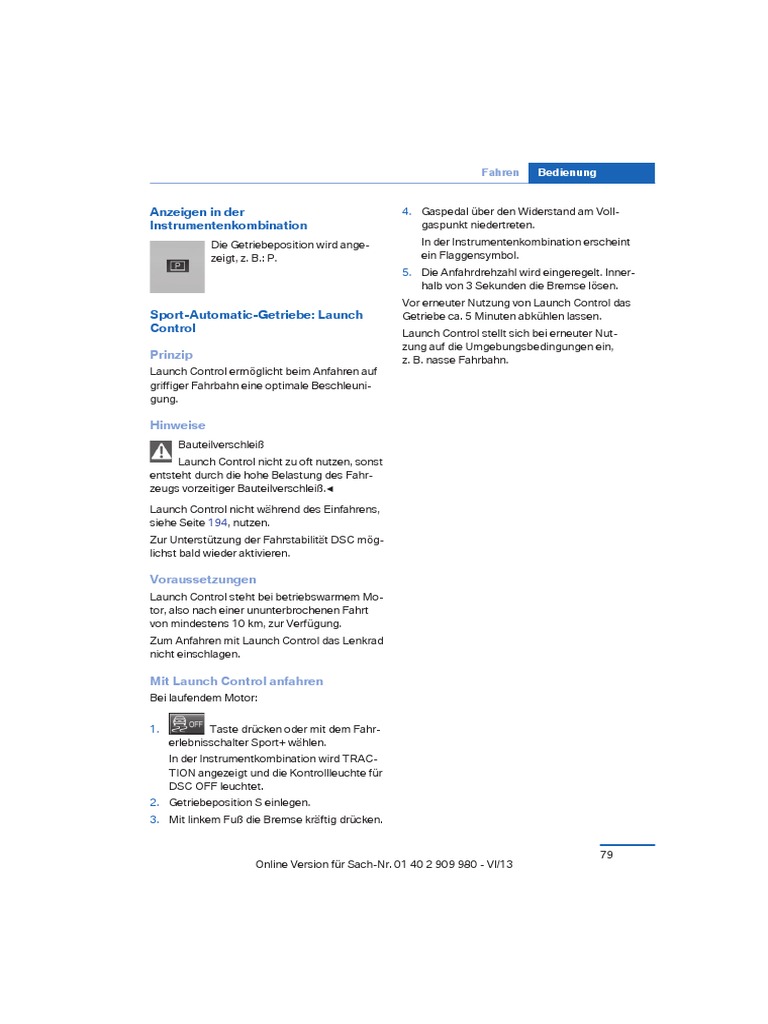Activate Launch Control PDF