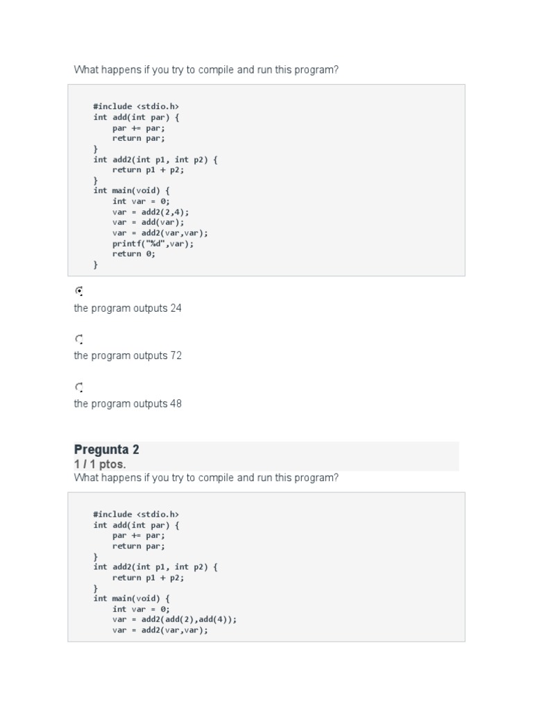 What Happens If You Try To Compile and Run This Program?: Pregunta 2 ...