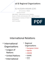 International & Regional Organizations: Sarfraz Hussain Ansari (CSP)