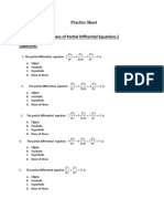 PDE Practice Sheet on Classifying Equations as Elliptic, Parabolic, Hyperbolic