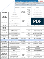 TIME Table Saturday Classes